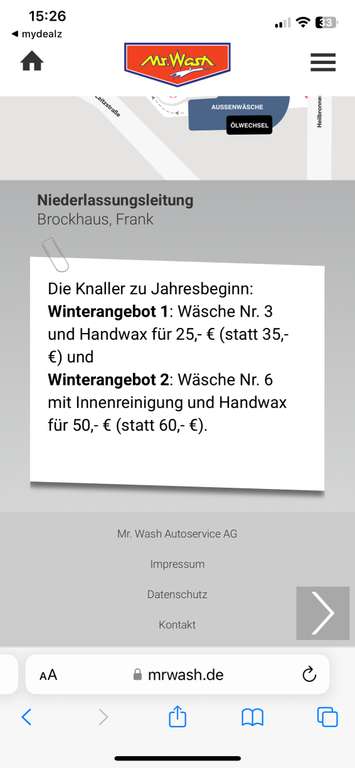 Mr Wash Deluxe Paket und Beste Außenwäsche inkl. Handwax - 10 Euro günstiger
