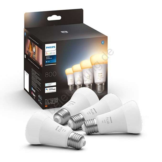 SET 4xLED Dimmbare Glühbirne Philips Hue WHITE AMBIANCE