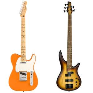 Fender Player Telecaster MN E-Gitarre, Capri Orange für 666€ | Ibanez SR655E-NNF 5-Saiter E-Bass, Natural Browned Burst Flat für 666€