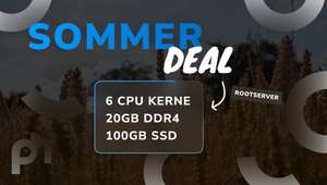 6-Kern Rootserver(KVM), 20GB DDR4 RAM, 100GB Speicher - 9,49€/Monat!