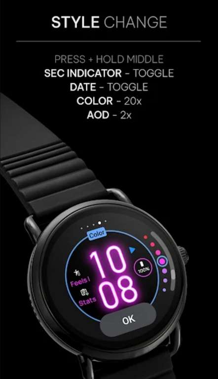 (Google Play Store) Awf Glow Digital: Watch face (WearOS Watchface, digital)