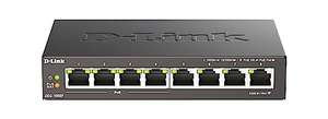 D-Link DGS-1008P 8-Port Layer2 Gigabit Switch (8 Anschlüsse mit 10/100/1000 Mbit/s, 4 davon mit PoE-Unterstützung 68W) schwarz