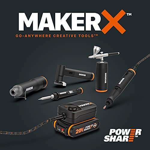 [Prime] WORX MakerX HubX-Adapter 18V(20V MAX) WA7161 mit Gürtelclip, Variable Drehzahlregelung, USB-A-Anschluss [Chinahändler WORX Tool]