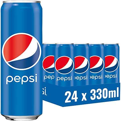 [PRIME/Sparabo] 24er Pack Pepsi Cola, Das Original von Pepsi, Koffeinhaltige Cola in der Dose (24 x 0.33 l)