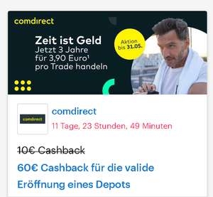 [comdirect + Shoop] 60€ Cashback für die valide Eröffnung eines Depots, eID möglich, Neukunden