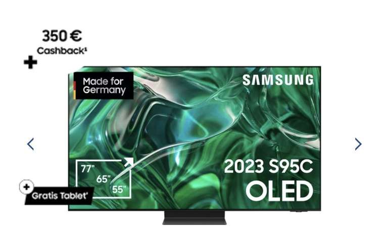 Samsung GQ65S95CAT 163 cm ( 65" ) OLED Model 2023 + 350 € Cashback + Galaxy Tab S6 Lite LTE (2022 Edition) 64 GB Bestpreis