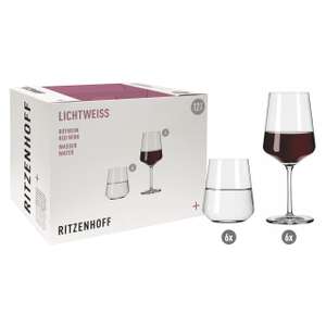 Verschiedene Ritzenhoff Glas-Sets | Kollektion "Lichtweiß" | z.B. Rotwein- und Wassergläser 12-teilig