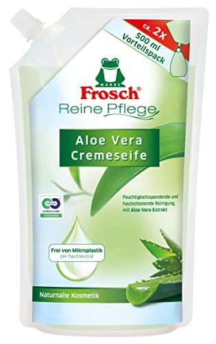 Frosch Reine Pflege Aloe Vera Cremeseife oder Pfirsichblüte Sensitiv-Seife, 0,5 l (Prime)