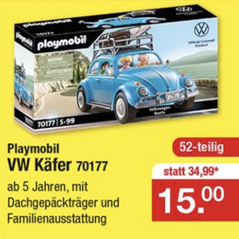 PLAYMOBIL Volkswagen Käfer (70177) für 15,-€ bei Sonderposten Zimmermann