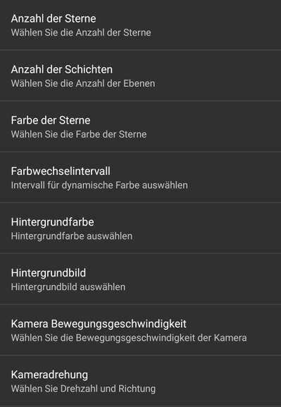 (Google Play Store) Sternbilder TV Hintergrund (Android / Android-TV Live Wallpaper)