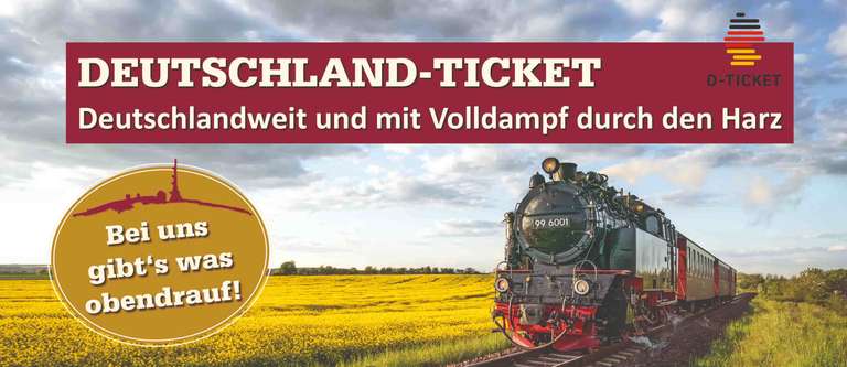 Deutschlandticket über HSB bestellen und Gutschein für eine einfache Brockenfahrt (Wert: 35€) geschenkt, ab dem 03.04.2023.