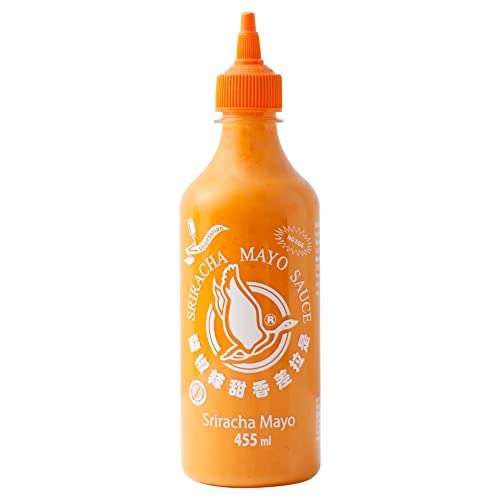 Flying Goose Sriracha Mayoo Sauce - Mayonnaise, würzig scharf, orange Kappe (1 x 455 ml) (4,52€ möglich) (Prime Spar-Abo)