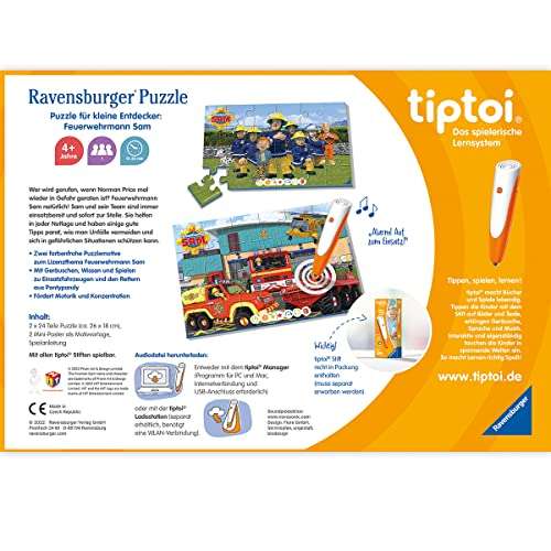 Ravensburger tiptoi - Feuerwehrmann Sam, Kinderpuzzle (Amazon Prime)