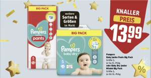 Pampers Baby Dry BigPack verschiedene Größen für 10,99€ mit Payback Kombinierbar