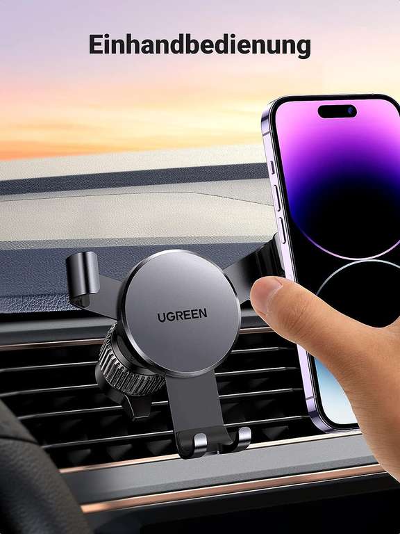UGREEN Auto Handyhalterung in Silber (mit 360 Grad drehbaren Kugelkopf, kompatibel mit allen modernen Smartphones)