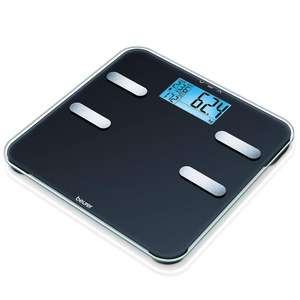 Beurer BF 185 digitale Körperanalysewaage, Messung von Gewicht, Körperfett, Körperwasser, Muskelanteil und Knochenmasse
