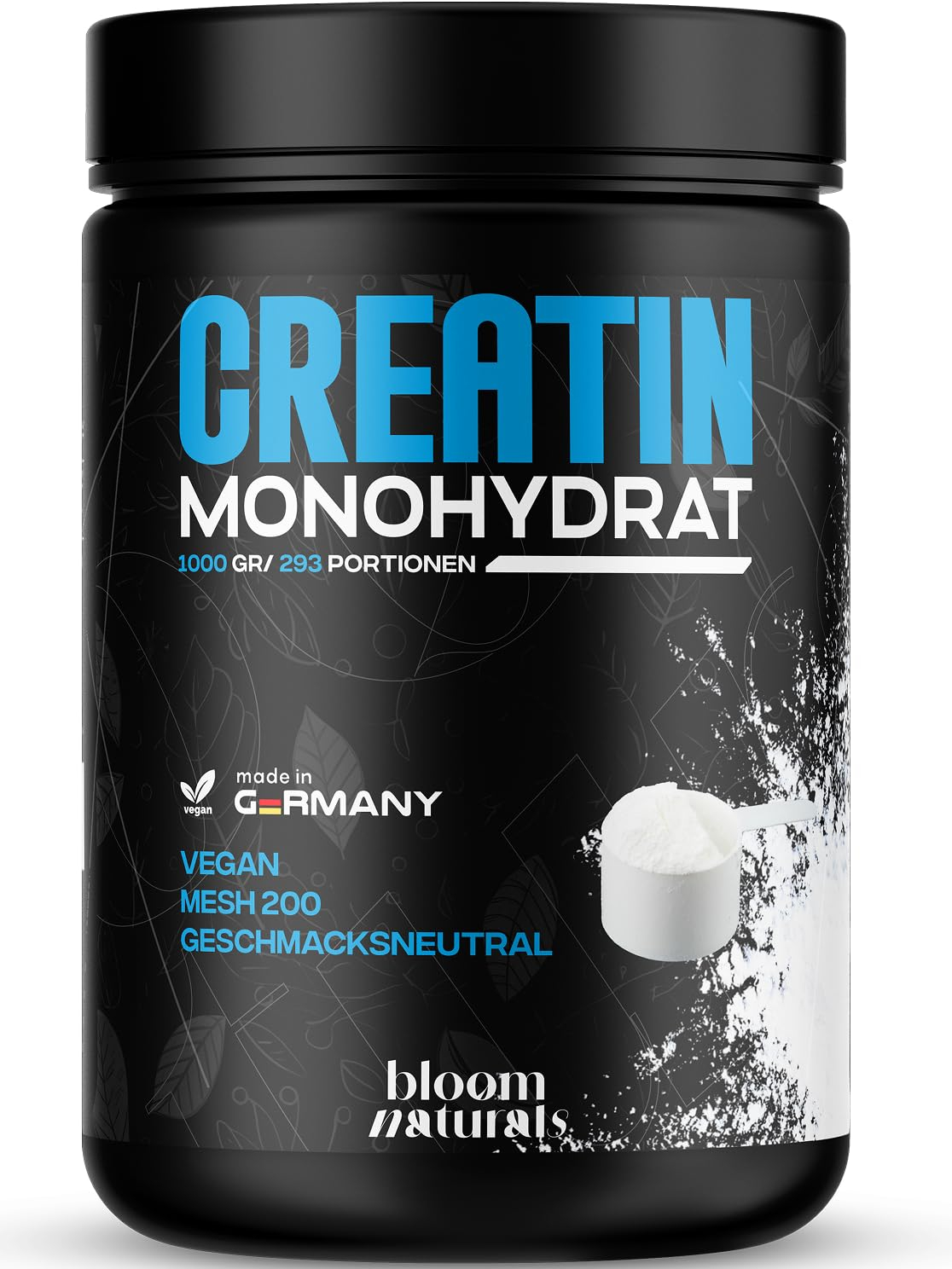 [Prime] Bloom Naturals Kreatin Monohydrat 1000g + Vitamin B6 | Spar-Abo + 20% Coupon = 9,48€/kg | befristetes Angebot