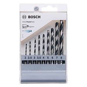 Bosch HSS PointTeQ Sechskantbohrer-Set, 9-tlg., ¼"-Sechskantschaft, Ø 2-8 mm (Prime)