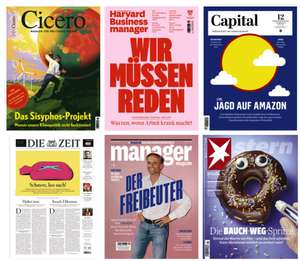 13 Nachrichten-, Wirtschafts- & Finanzmagazin Abos: z. B. manager magazin für 108,40€ + 75€ BestChoice / Stern, Cicero, Die Zeit