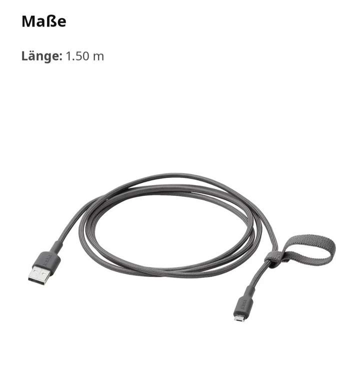 [Lokal IKEA Regensburg] Lillhult USB auf Micro-USB Kabel 1.5m