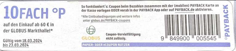 [Globus Payback] 10fach Punkte ab 60€