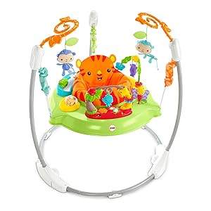 Fisher-Price CHM91 - Spielspaß höhenverstellbar, Babyspielzeug Musik, ab Jumperoo, Lichtern Rainforest mydealz und Geburt mit | der