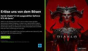 Diablo IV-Bundle gratis beim Kauf einer GeForce RTX 4000 Grafikkarte (4090, 4080, 4070 Ti oder 4070)
