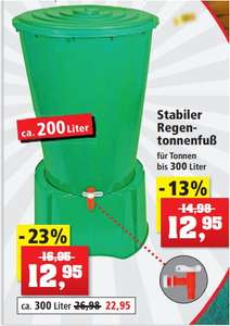 200 Liter Regentonne mit Deckel und Ablaufhahn oder Regentonnenfuß für je 12,95 Euro / Abfallsack für 2,98 Euro [Thomas Philipps Filiale]