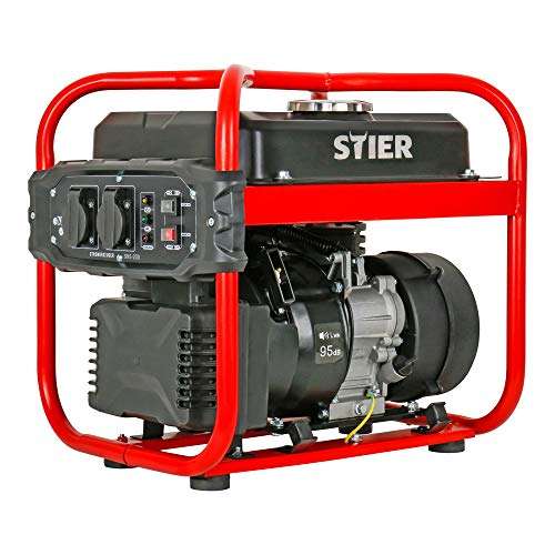 STIER Stromerzeuger SNS-200, Strom Generator, 10l Tankvolumen, 23 kg, 65 dB(A), 4-Takt Motor, mit Ölsensor, bis 10 Stunden, max. 2000 W