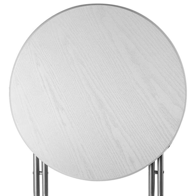 Stehtisch 2er-Set Weiß Holzdekor Ø60cm klappbar (mit CB 50,12€ möglich)