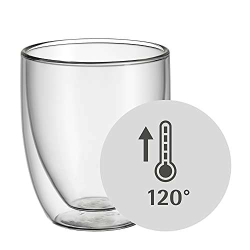 WMF Kult Cappuccino Gläser Set 6-teilig, doppelwandige Gläser 250ml, Thermogläser, hitzebeständiges Teeglas, Kaffeeglas, 6 Stück