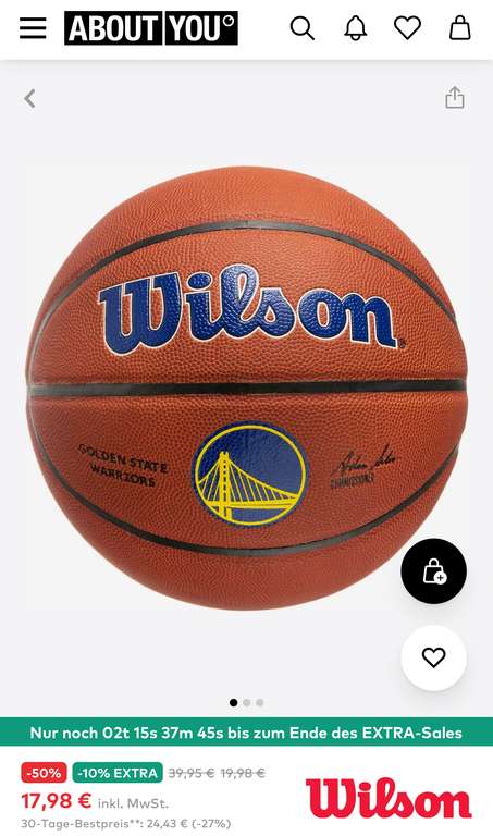 Wilson Team Logo Kunstleder Basketball Gr. 7 für 22,88€ oder sogar weniger
