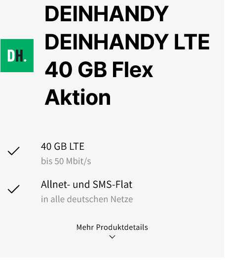 Telefonica Netz, Sim Only: Allnet/SMS Flat 40GB LTE bis 50Mbit/s monatlich kündbar 16,99€/Monatlich, 19,99€ AG, 7,50€ Cashback