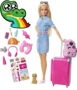 [Amazon] Reise Barbie - mit Hund, Koffer, Stickern und mehr als zehn Accessoires