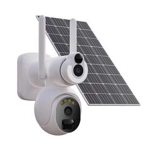 SANNCE-Solar IP Kamera,10400mAh wiederaufladbare Akku & Outdoor Solarpanel, 355°/90° Schwenkbar, 1920×1080 Dual-Objektive, Farbnachtsicht
