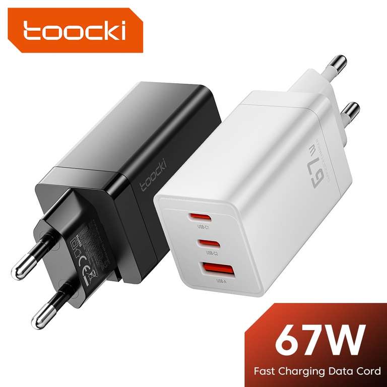 Toocki 67W GaN USB C PD Schnellladegerät - EU Plug