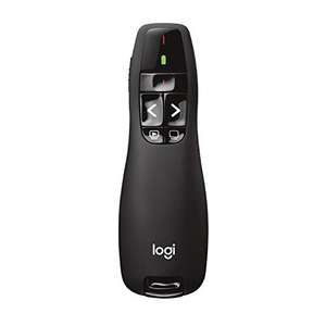 (PRIME) Logitech R400 Presenter, Kabellose 2.4 GHz USB-Empfänger, 15m Reichweite, Roter Laserpointer, 6 Tasten, Batterieanzeige, PC
