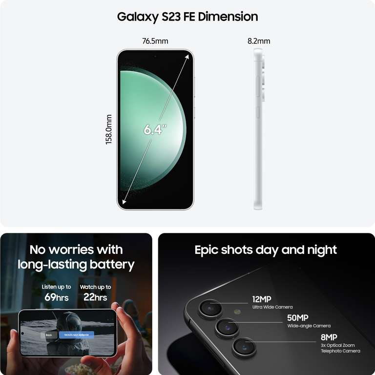 Samsung Galaxy S23 FE 5G + Samsung Galaxy Official S23 FE Silicone Case