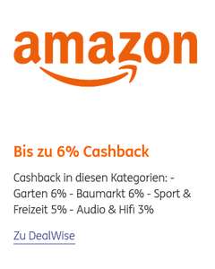 [Ing-Girokonto] Cashback bei Amazon.de via DealWise (06/24): Garten , Baumarkt, Sport & Freizeit, Audio & HiFi