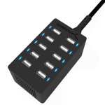 [Prime] SABRENT 10-Port USB-Schnellladegerät (mit Netzteil, 60 Watt - 12 Ampere, Plug & Play System)