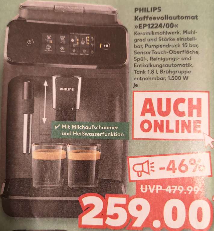 [Kaufland] Philips Kaffeevollautomat EP1224/00 ab 27.10