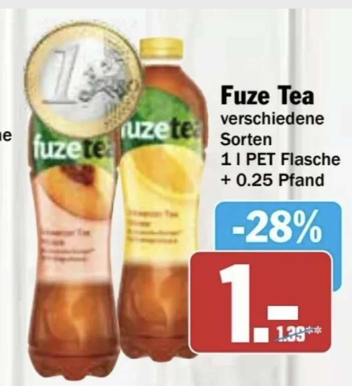 OFFLINE Hit Markt - Fuze Tea Eistee verschiedene Sorten 1 Liter