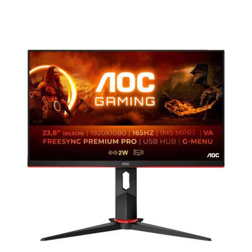 AOC 24G2SPU/BK 23,8 Zoll Full-HD Gaming Monitor (1 ms Reaktionszeit, 165 Hz)
