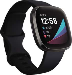 Fitbit Sense - Carbon/Graphite, Gesundheits - Smartwatch mit Tools für Herzgesundheit, Stressmanagement & zur Anzeige von Hauttemperatur