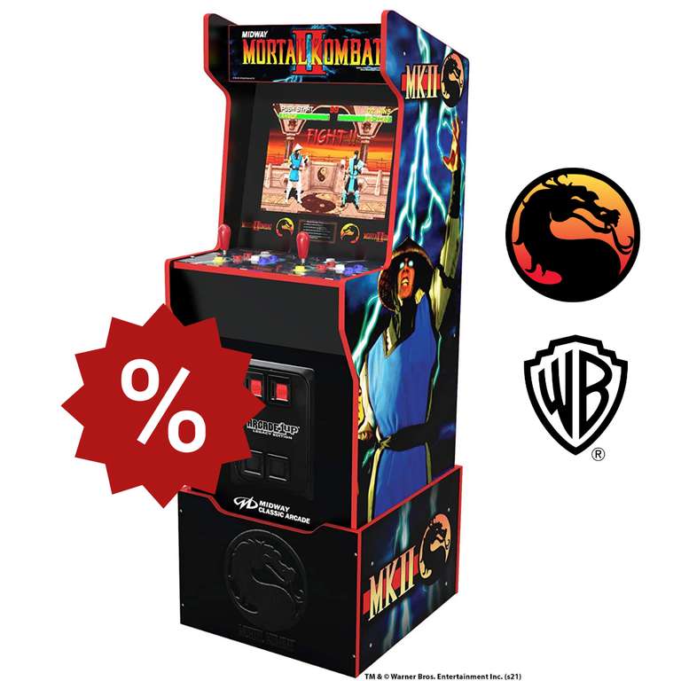 Arcade1Up MIDWAY LEGACY EDITION - MORTAL KOMBAT II - 12 GAMES ARCADE MIT RISER für nur 399,99 EUR bei Amazon (statt 549,99 EUR bei Saturn)