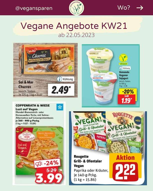 Vegane Angebote im Supermarkt & vegan Sammeldeal (KW21 22.05. - 28.05.)