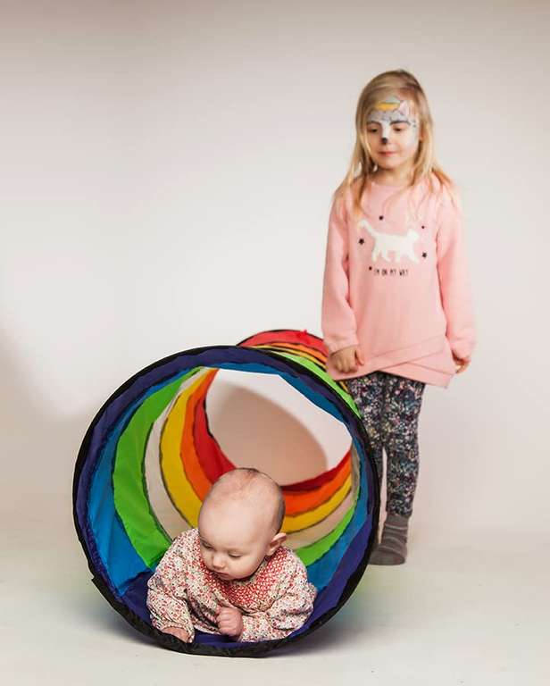 [Amazon Prime] Knorrtoys Kinder Spieltunnel / Krabbelröhre ( 180T x 45B x 45H cm) | Bunt oder Pink