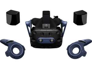 HTC Vive Pro 2 Full Kit VR-Brille & Controller (2x 2448x2448, 120°, 120Hz, USB-C, DisplayPort, Bluetooth, Kopfhörer, IPD-Sensor, Gyroskop)