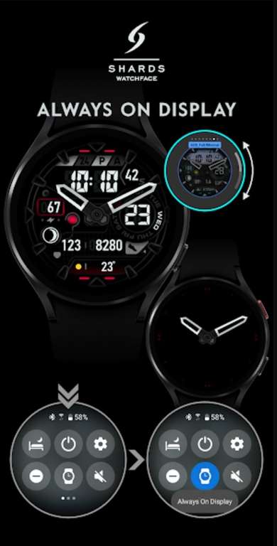 (Google Play Store) SH022 Watch Face, WearOS watch (WearOS Watchface, hybrid)