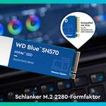 [Amazon/NBB] WD Blue SN570 NVMe SSD intern 1 TB (für Kreativprofis, M.2 2280 PCIe Gen3 x 4 NVMe SSD, Lesen bis zu 3.500 MB/s)
